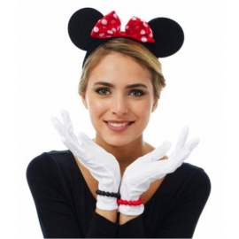 Minnie Mouse Tacı ve Beyaz Eldiven Seti