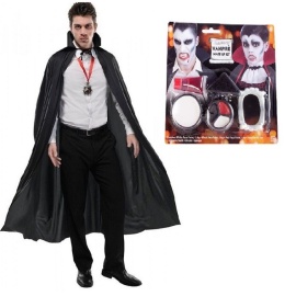 Halloween Vampir Drakula Pelerin Makyaj Set