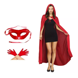 Halloween Balo Parti Set Kırmızı Yetişkin 